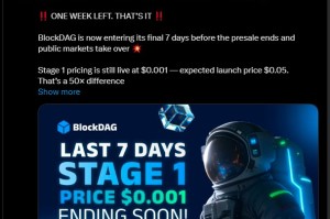 恐慌情绪冲击$BDAG预售：最后7天立省0.05美元，BlockDAG上市价格？