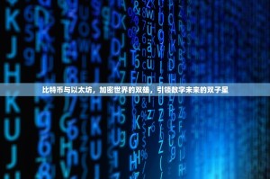 比特币与以太坊，加密世界的双雄，引领数字未来的双子星