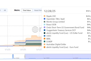 2025年XRP上的代币化RWA价值增长了2200%。