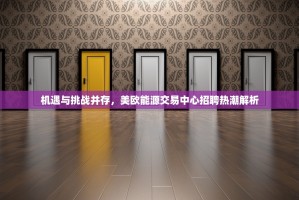 机遇与挑战并存，美欧能源交易中心招聘热潮解析